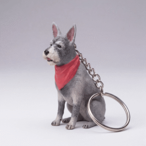 Llavero de perro Chihuahua con pañuelo rojo fabricado en impresión 3D